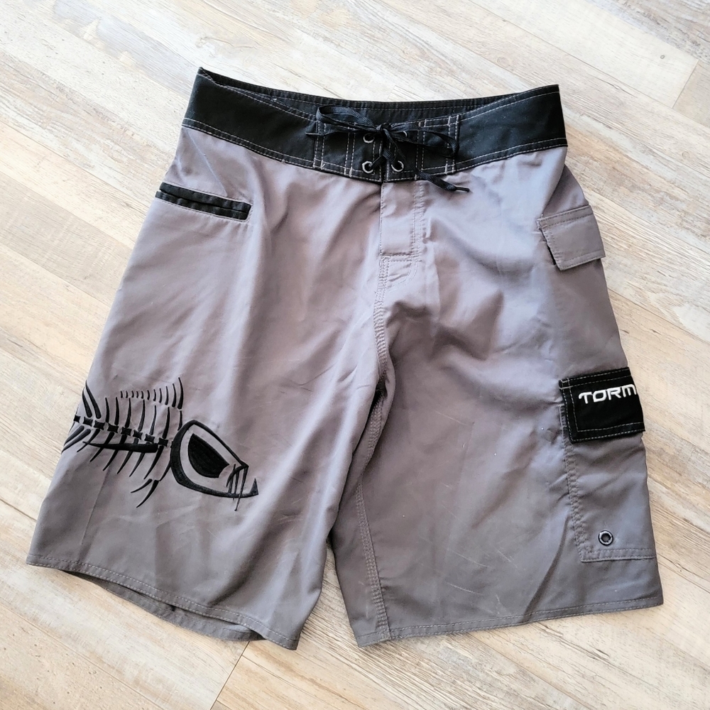 Tormenter Gray &  Black Waterman 5 Pocket Board Shorts Size 30